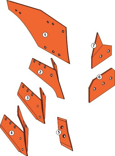 Explosionszeichnung Naud Pflugkörper Typ C34A